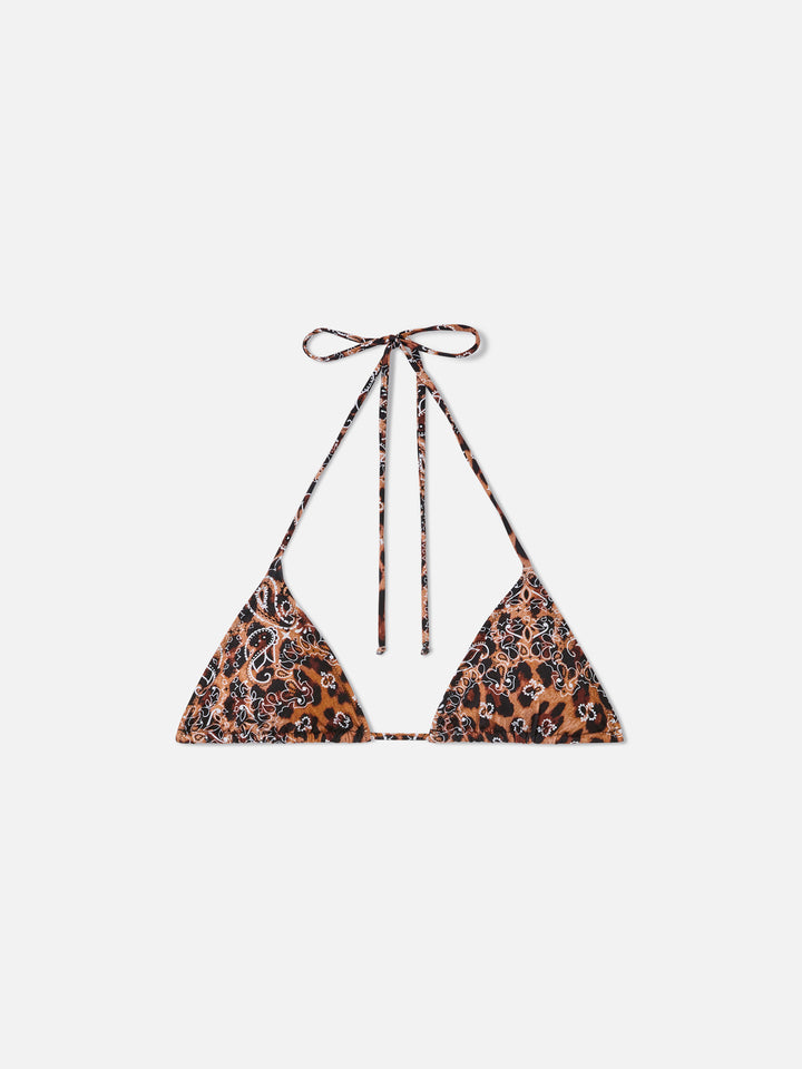 Haut de maillot de bain triangle Leah à imprimé bandana Leo 