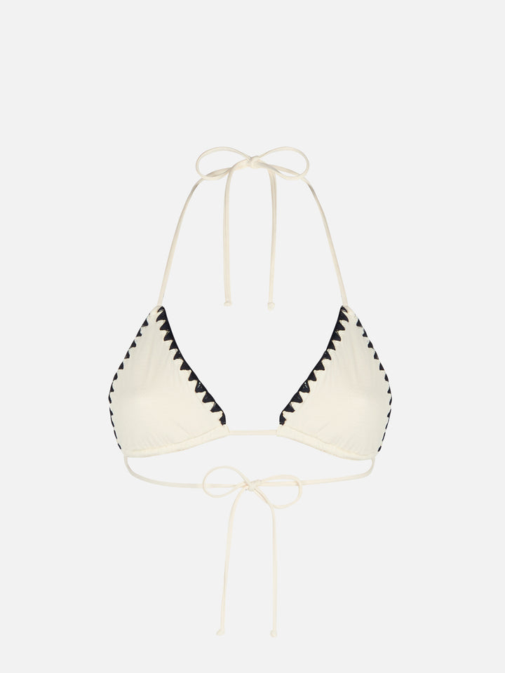 Woman crochet triangle top swimsuit Leah - MC2 Saint Barth