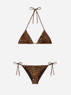 Bikini triangle Leah Virgo à imprimé léopard 
