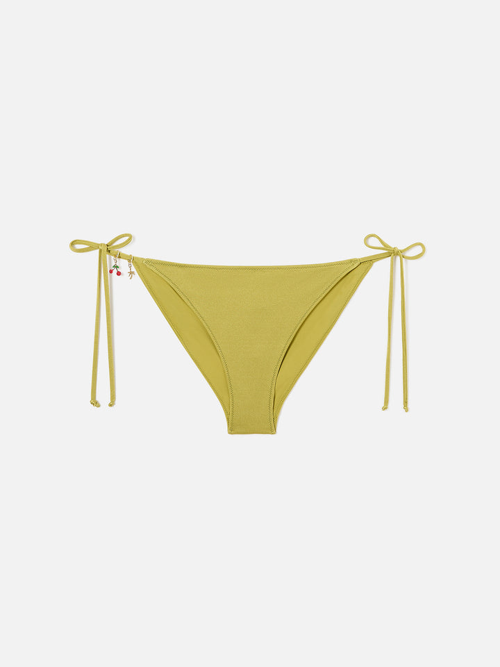 Bikini Leah Virgo vert pistache à finition brillante avec charms 