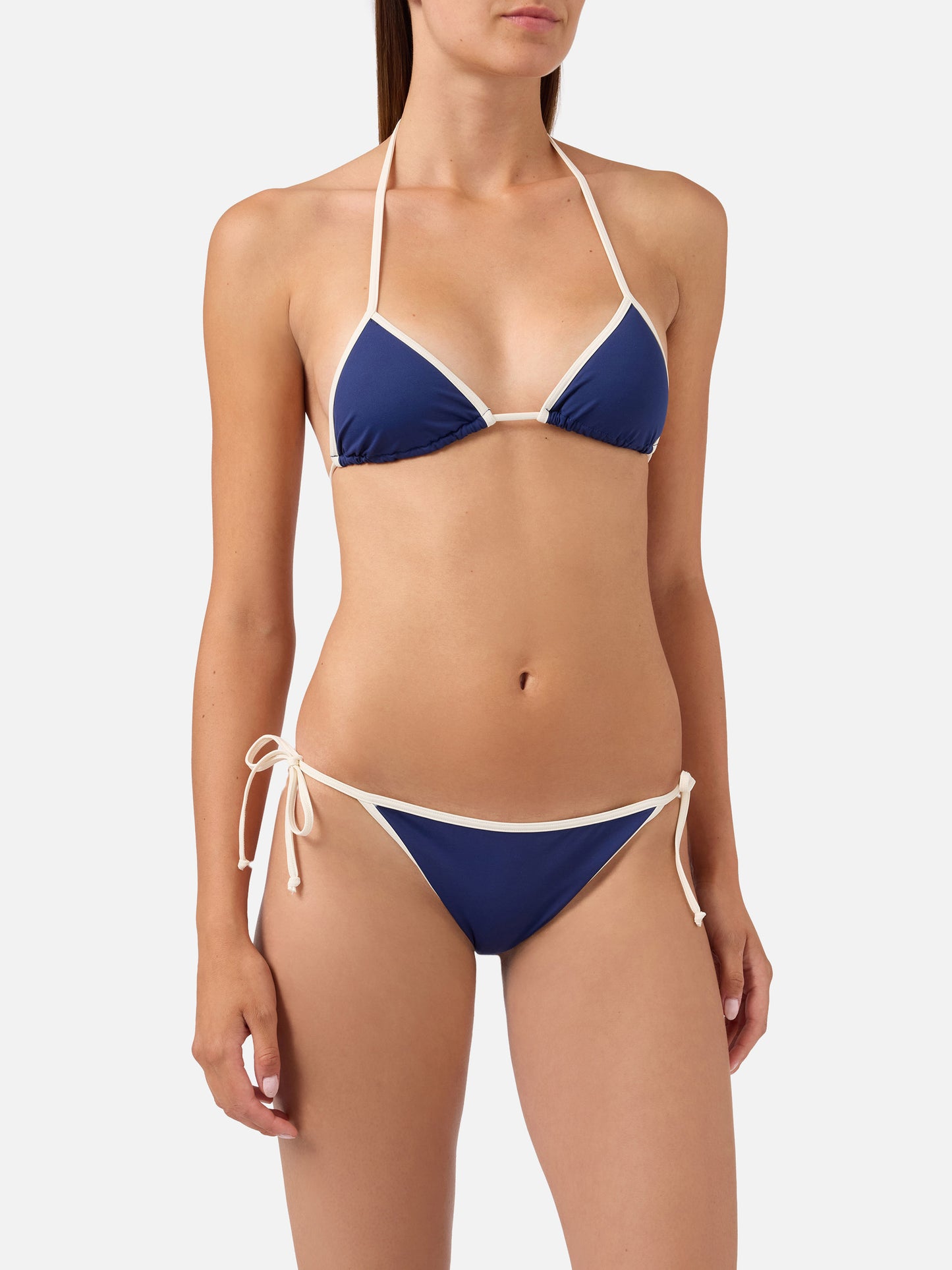 Leah Virgo String blue contrast trim bikini