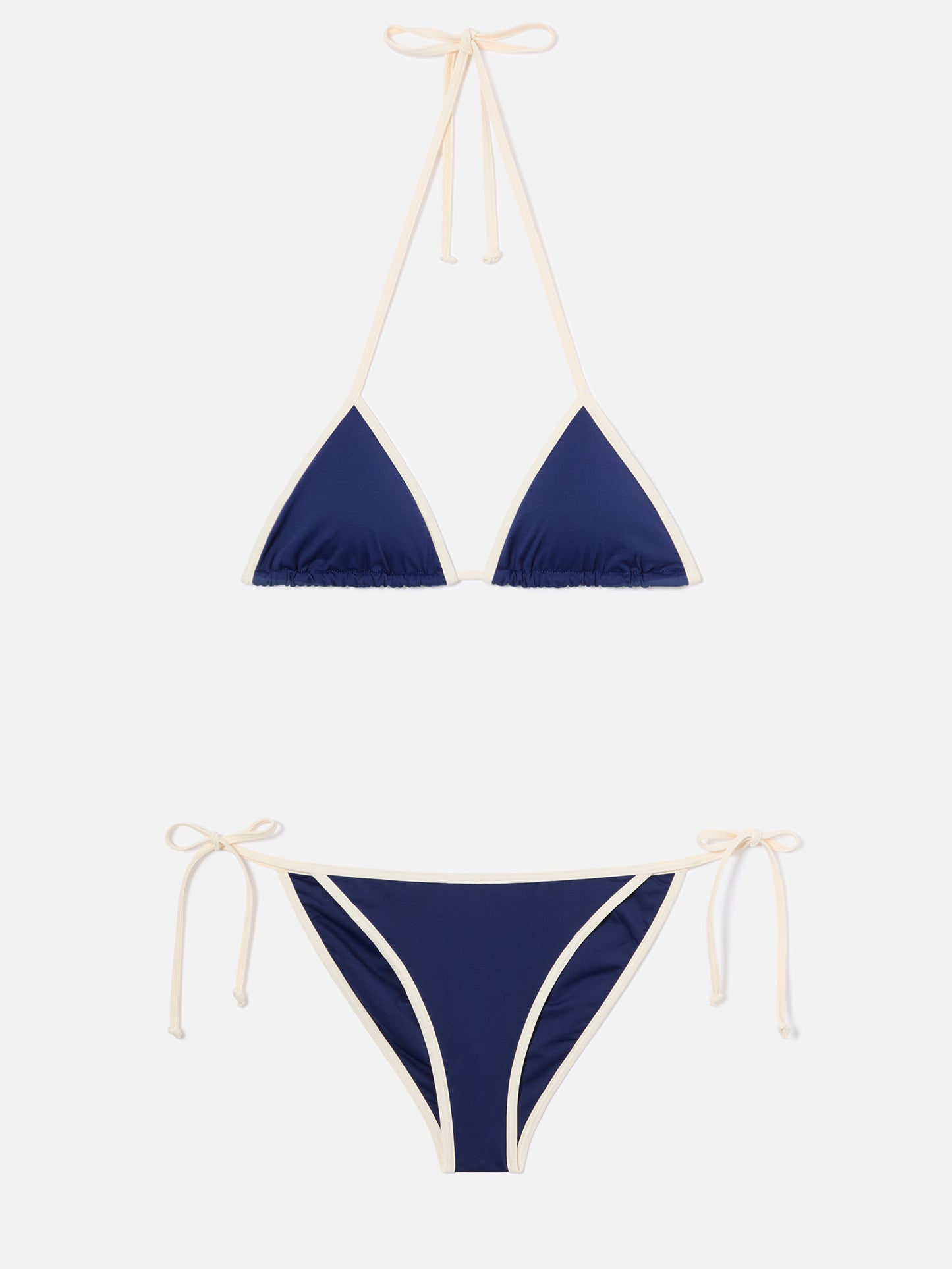 Leah Virgo String blue contrast trim bikini