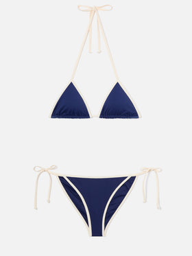 Leah Virgo String blue contrast trim bikini