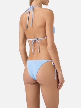 Leah Marielle light blue crinkle triangle bikini