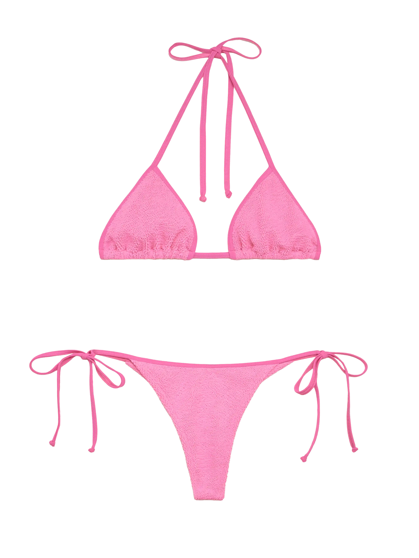 Classic crinkle triangle bikini Leah Norah in pink - MC2 Saint Barth