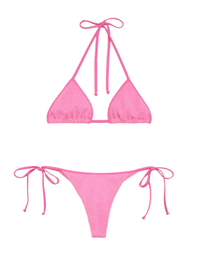 Classic crinkle triangle bikini Leah Norah in pink - MC2 Saint Barth