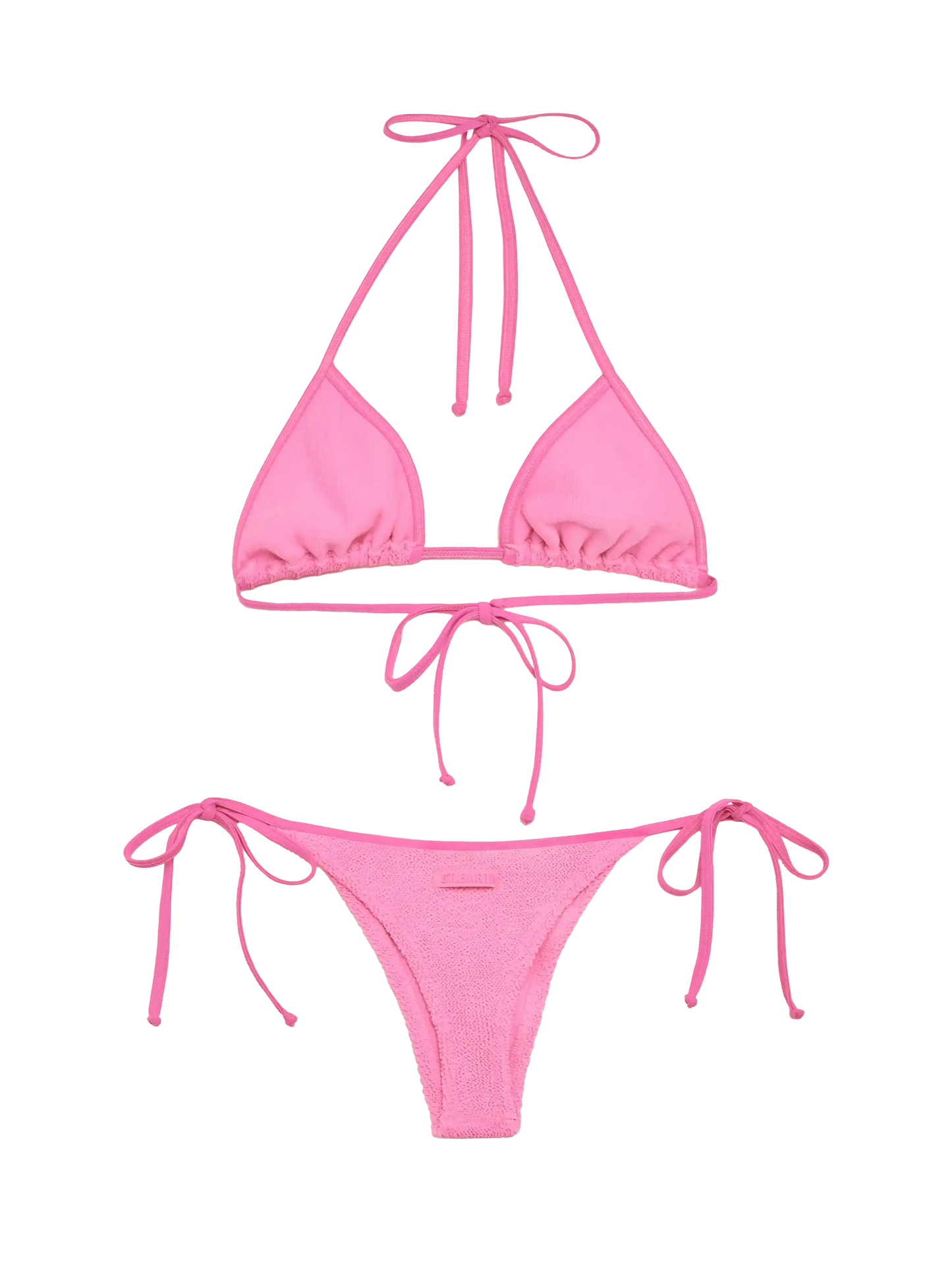 Classic crinkle triangle bikini Leah Norah in pink - MC2 Saint Barth