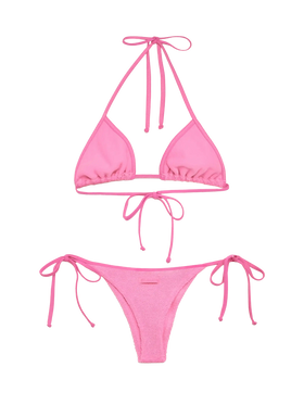 Classic crinkle triangle bikini Leah Norah in pink - MC2 Saint Barth