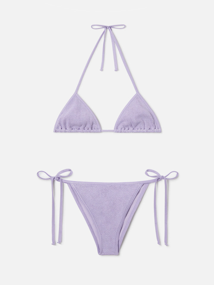 Leah Marielle crinkle lurex lilla bikini