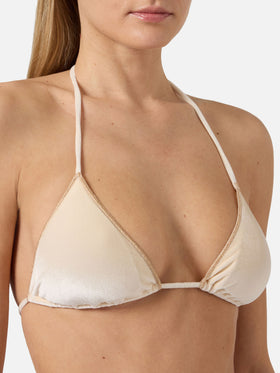 Bikini Leah Virgo Overlock in velluto oro