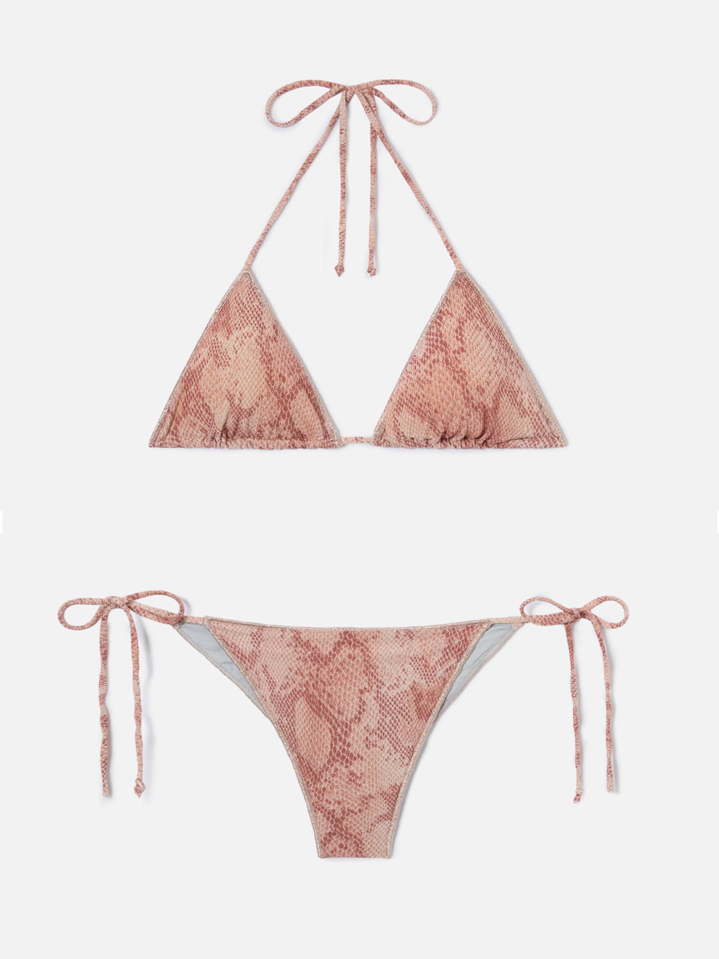 Bikini Leah Marielle Overlock con estampado pitón en lurex 
