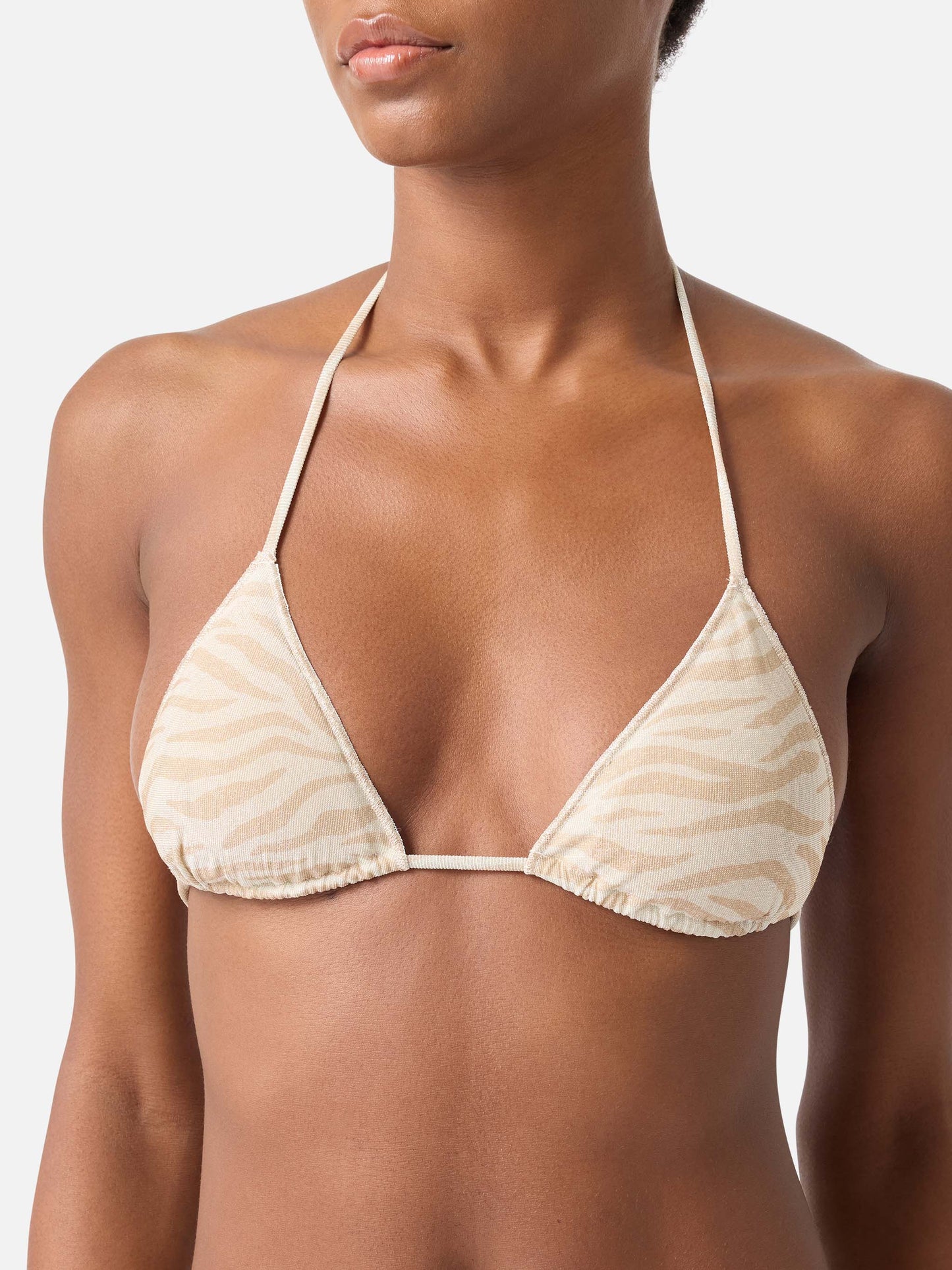 Bikini Leah Marielle Overlock en lurex à imprimé zèbre 