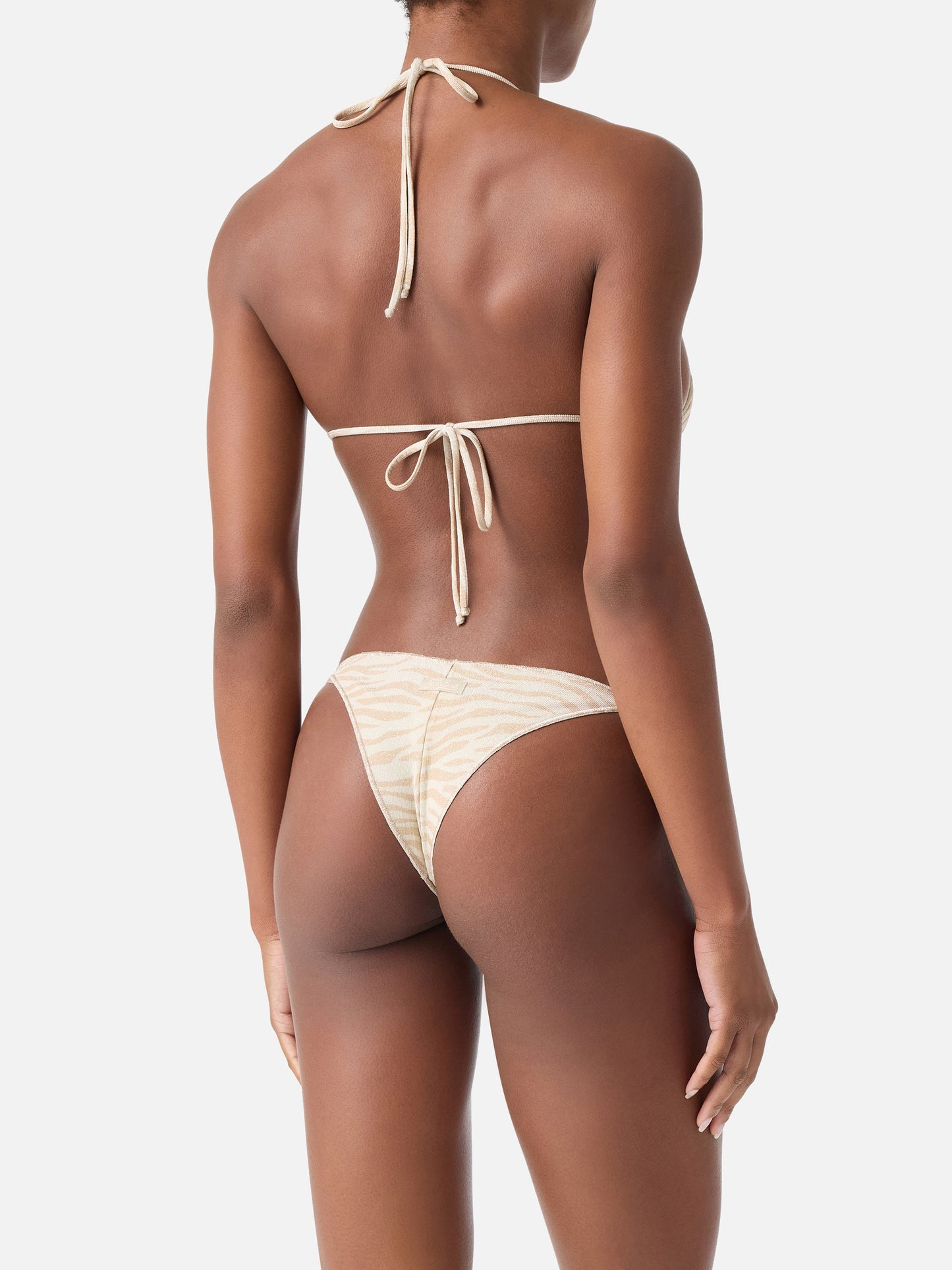 Bikini Leah Marielle Overlock en lurex à imprimé zèbre 
