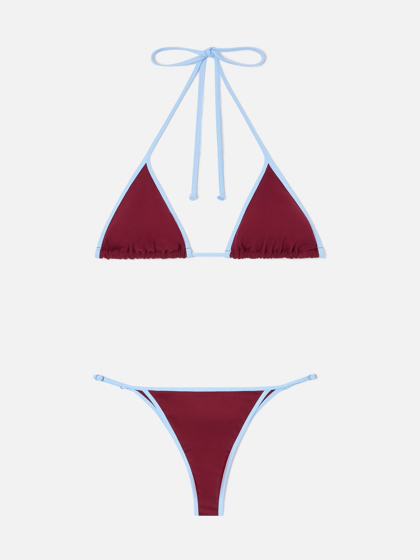Bikini burdeos Lezzy String con ribetes contrast 