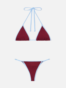 Bikini burdeos Lezzy String con ribetes contrast 