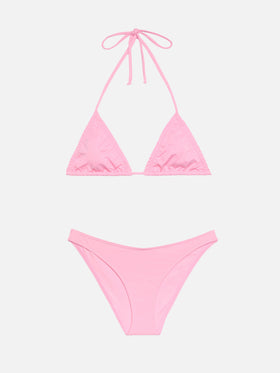 Klassische Badehose „Lido“ in Rosa – Klassisches Triangel-Oberteil „Nilly“ in Rosa