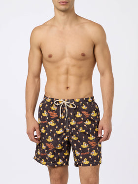 Man lightweight fabric swim-shorts Lighting with Cryptopuppets aperitif print | CRYPTOPUPPETS SPECIAL EDITION - MC2 Saint Barth