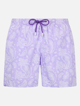 Man lightweight fabric swim-shorts Lighting with paisley print - MC2 Saint Barth