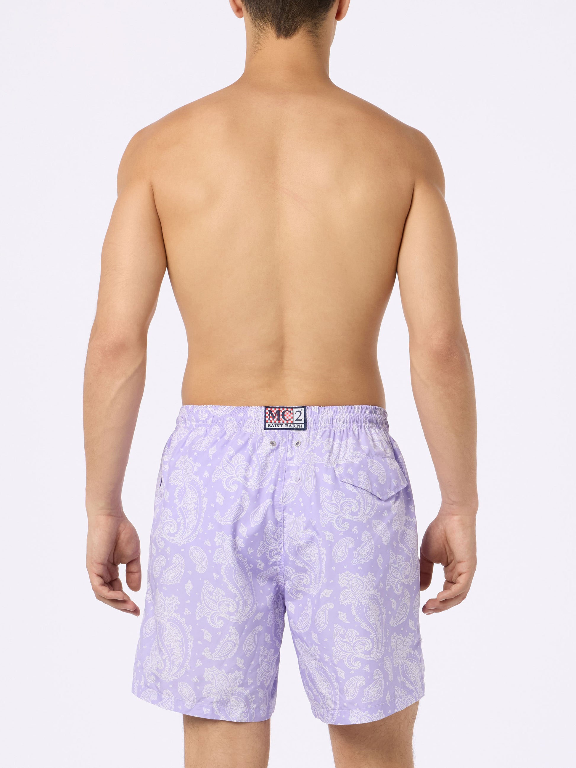 Man lightweight fabric swim-shorts Lighting with paisley print - MC2 Saint Barth