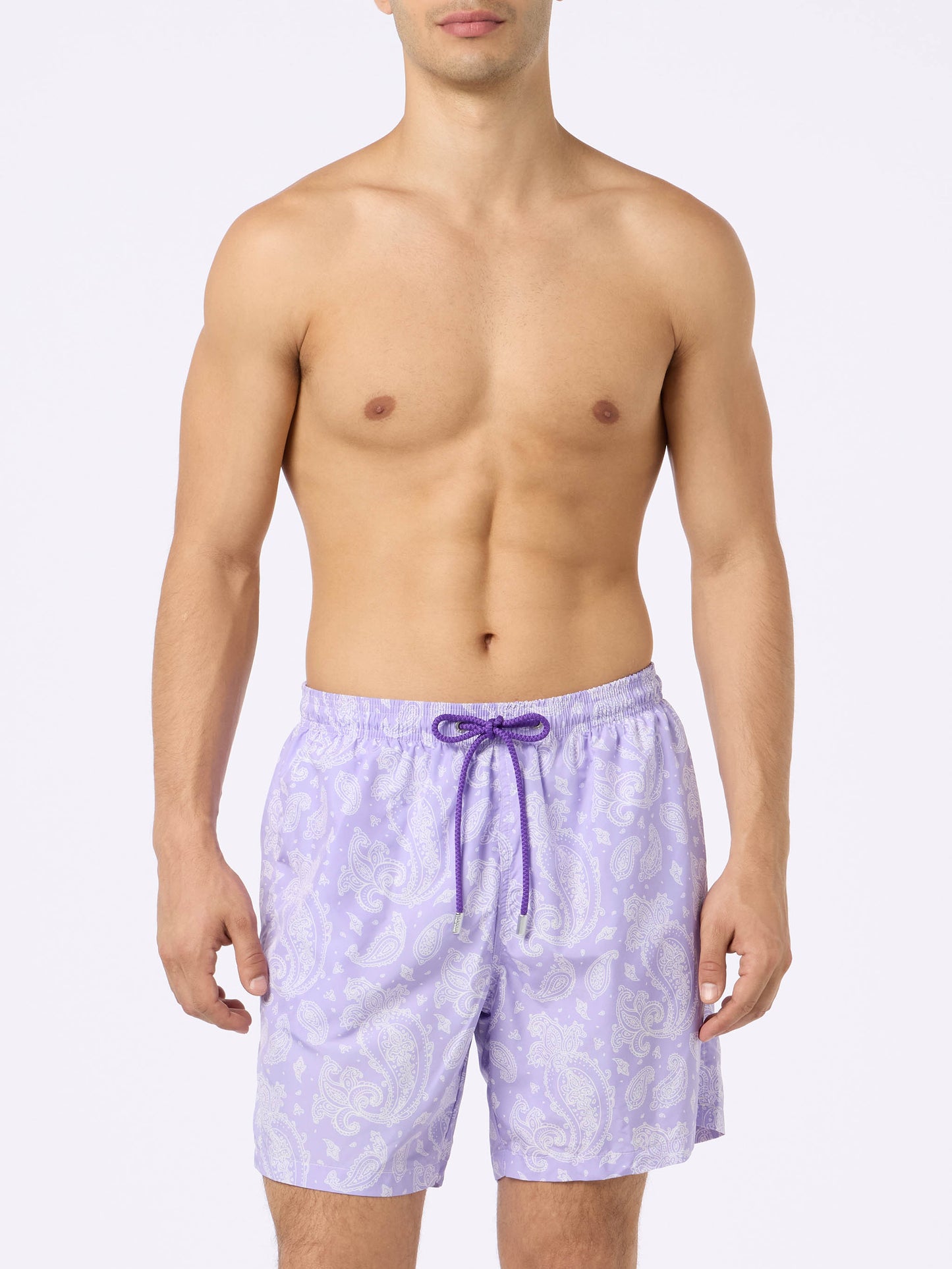 Man lightweight fabric swim-shorts Lighting with paisley print - MC2 Saint Barth