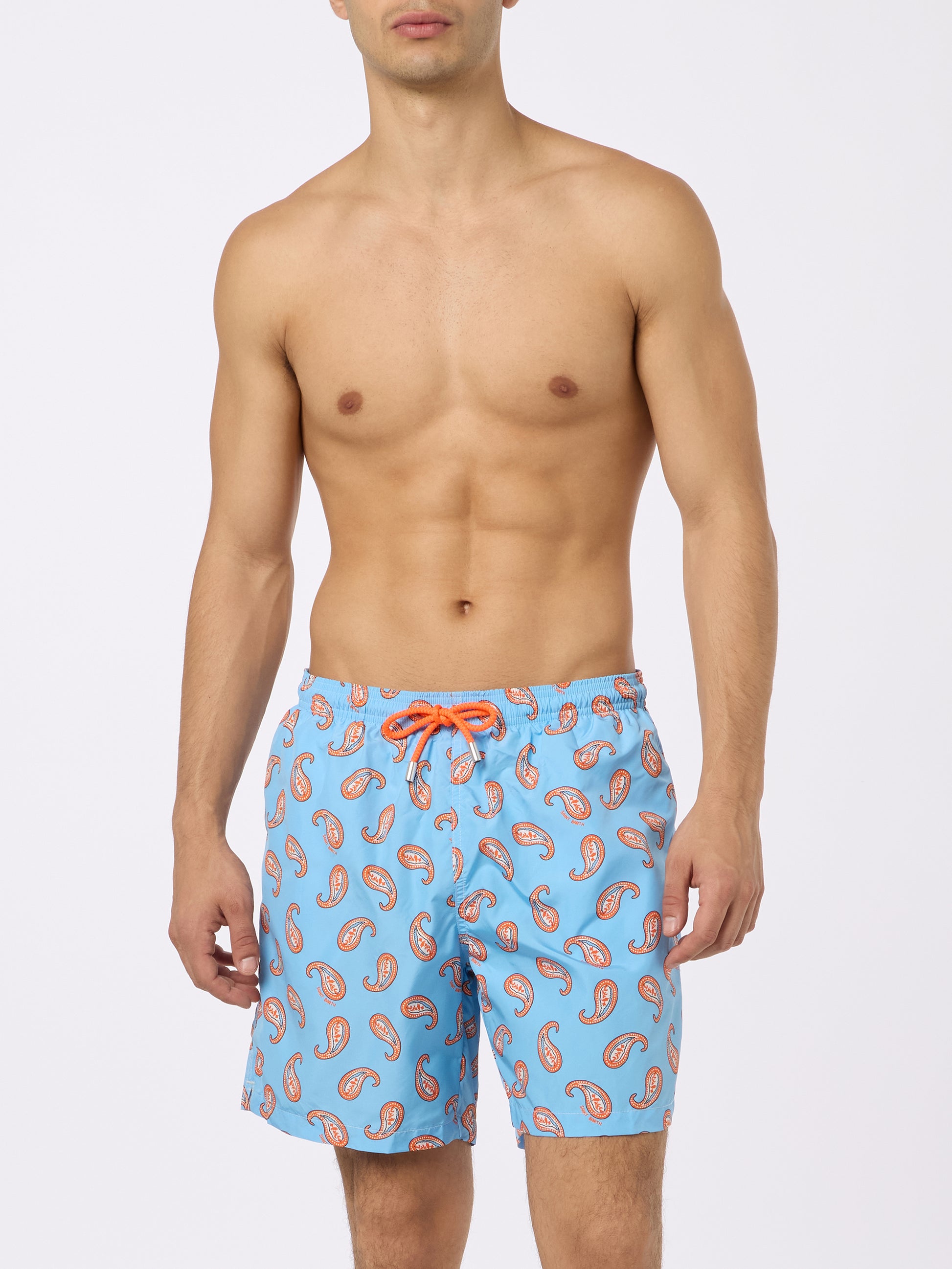 Man lightweight fabric swim-shorts Lighting with paisley print - MC2 Saint Barth