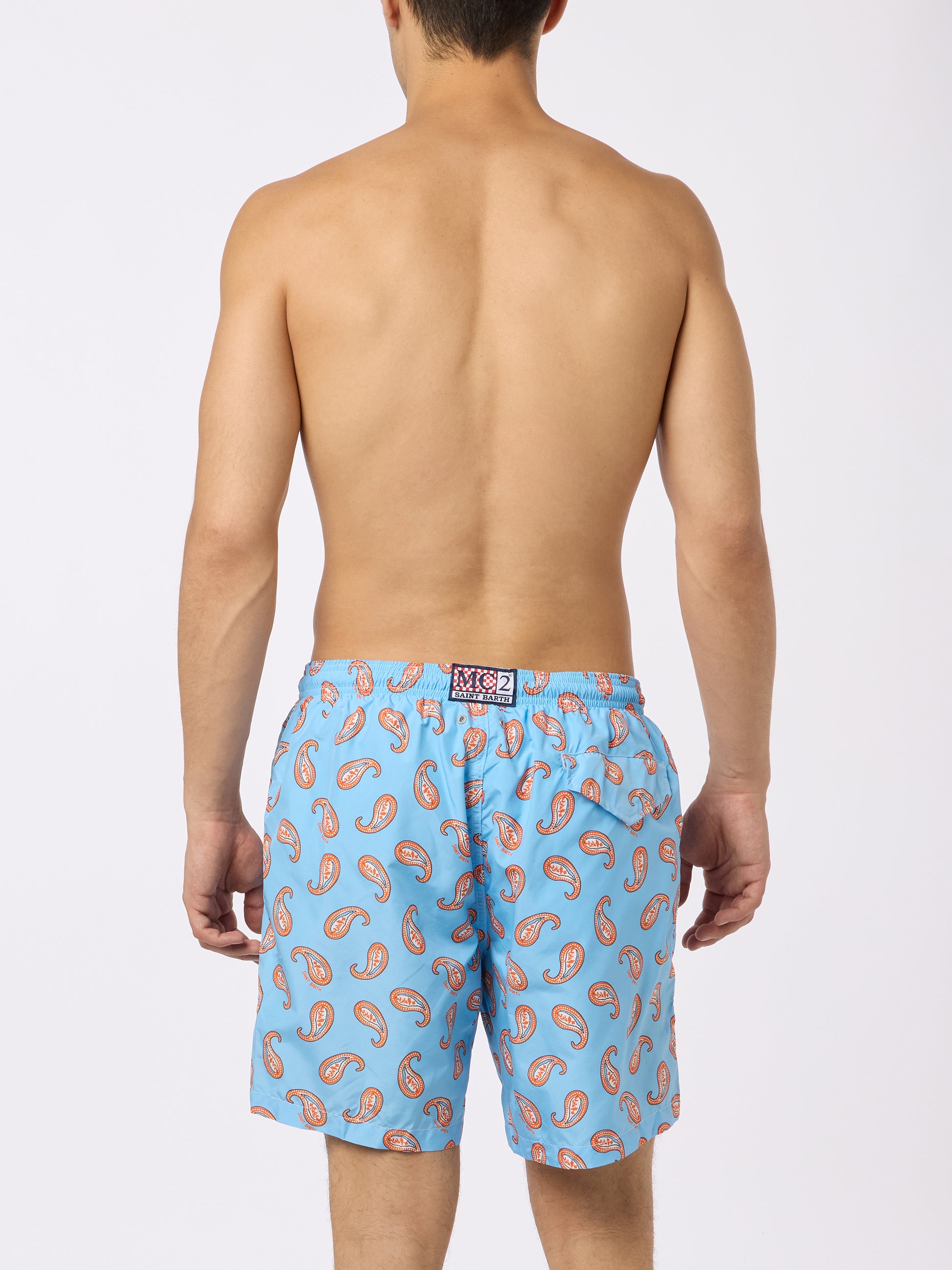 Man lightweight fabric swim-shorts Lighting with paisley print - MC2 Saint Barth