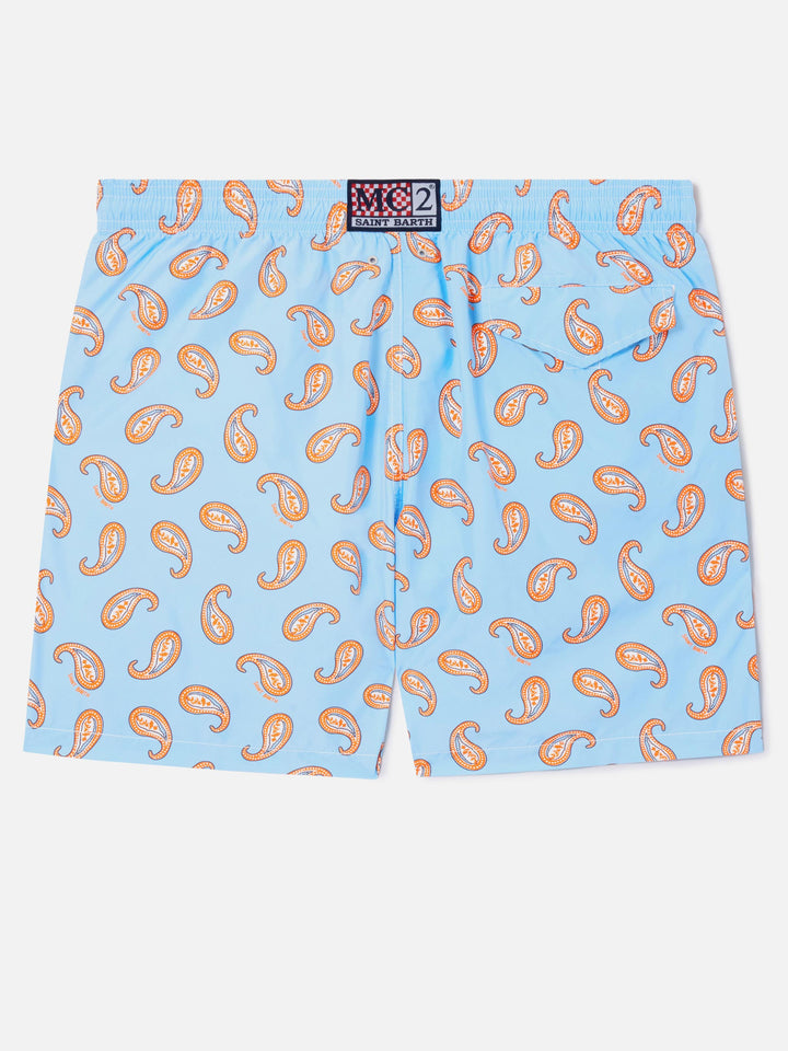 Leuchtende Badeshorts mit Paisley-Print 