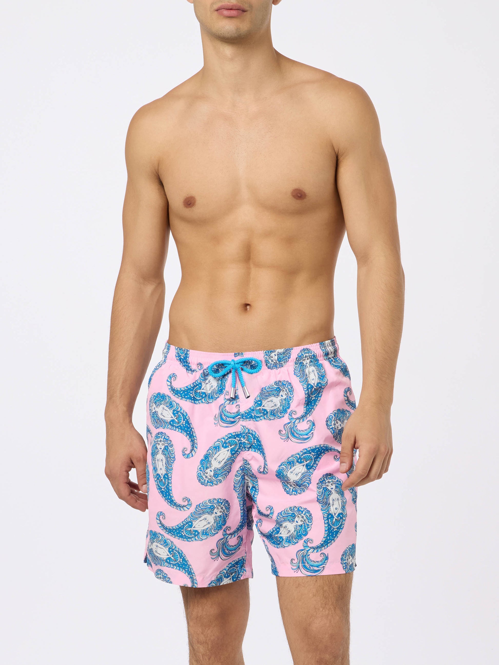 Man lightweight fabric swim-shorts Lighting with paisley print - MC2 Saint Barth