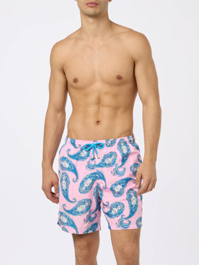 Man lightweight fabric swim-shorts Lighting with paisley print - MC2 Saint Barth