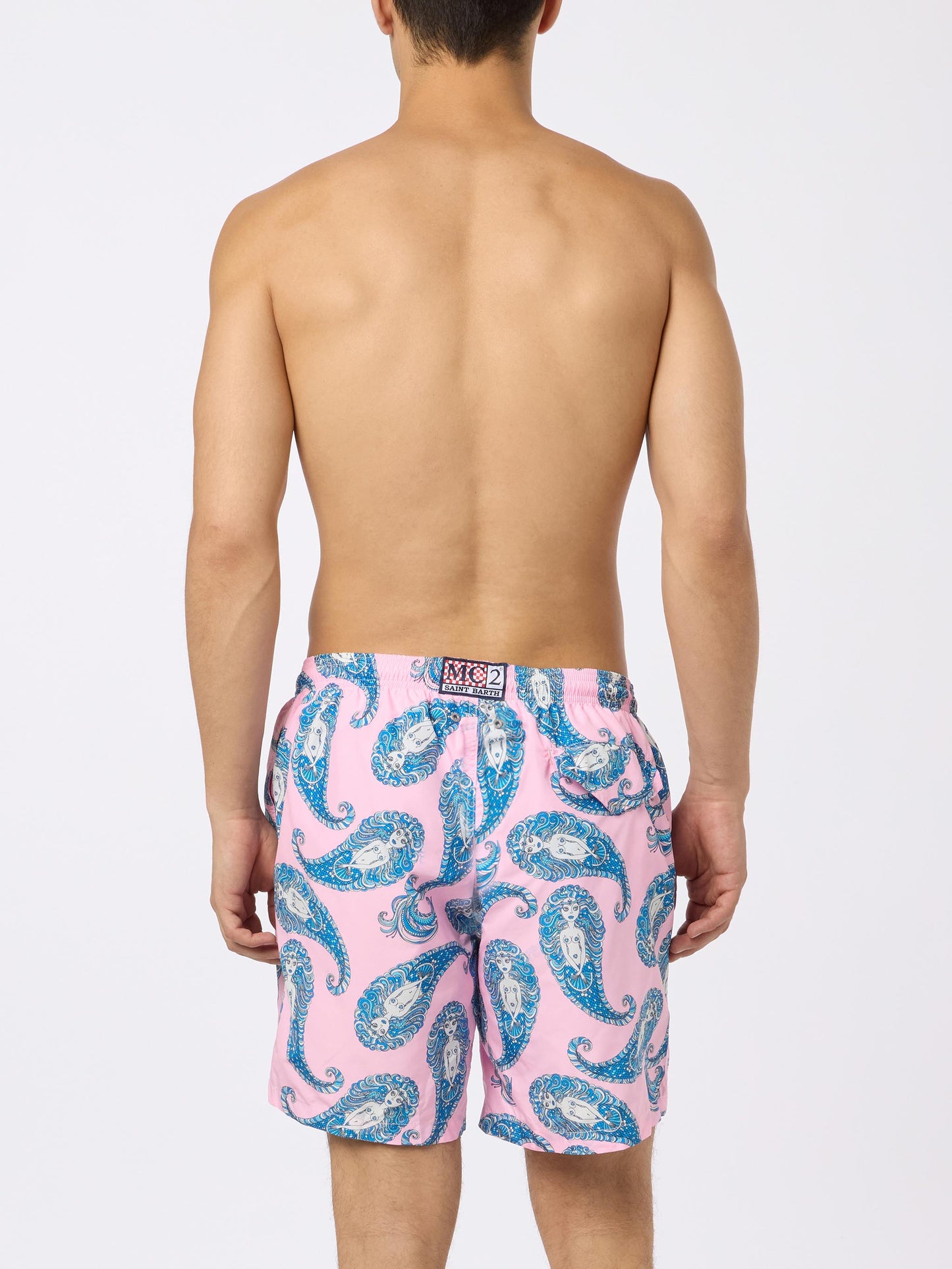 Man lightweight fabric swim-shorts Lighting with paisley print - MC2 Saint Barth