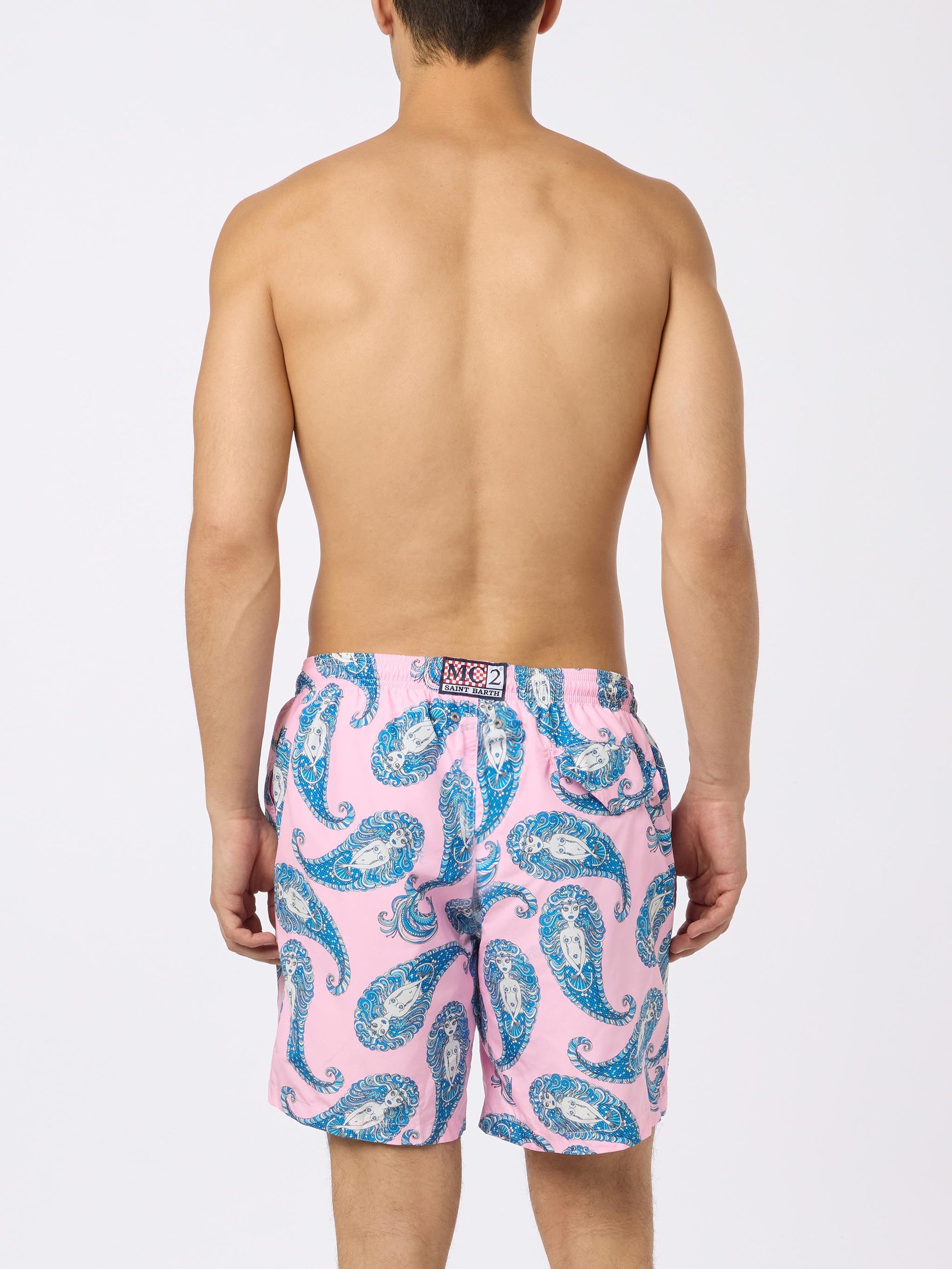 Man lightweight fabric swim-shorts Lighting with paisley print - MC2 Saint Barth