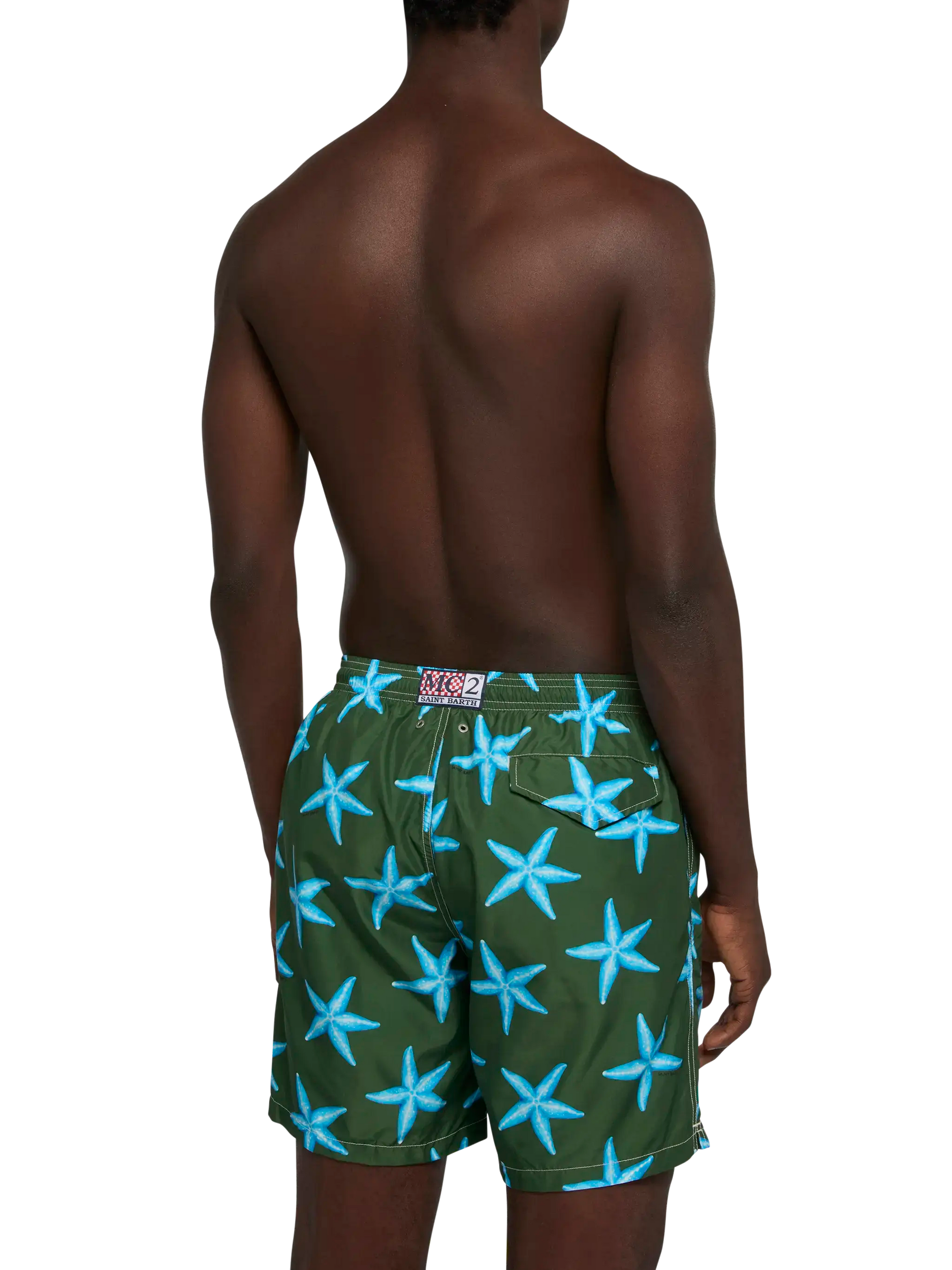Lightweight fabric swim-shorts Lighting with starfish print - MC2 Saint Barth