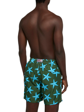 Lightweight fabric swim-shorts Lighting with starfish print - MC2 Saint Barth