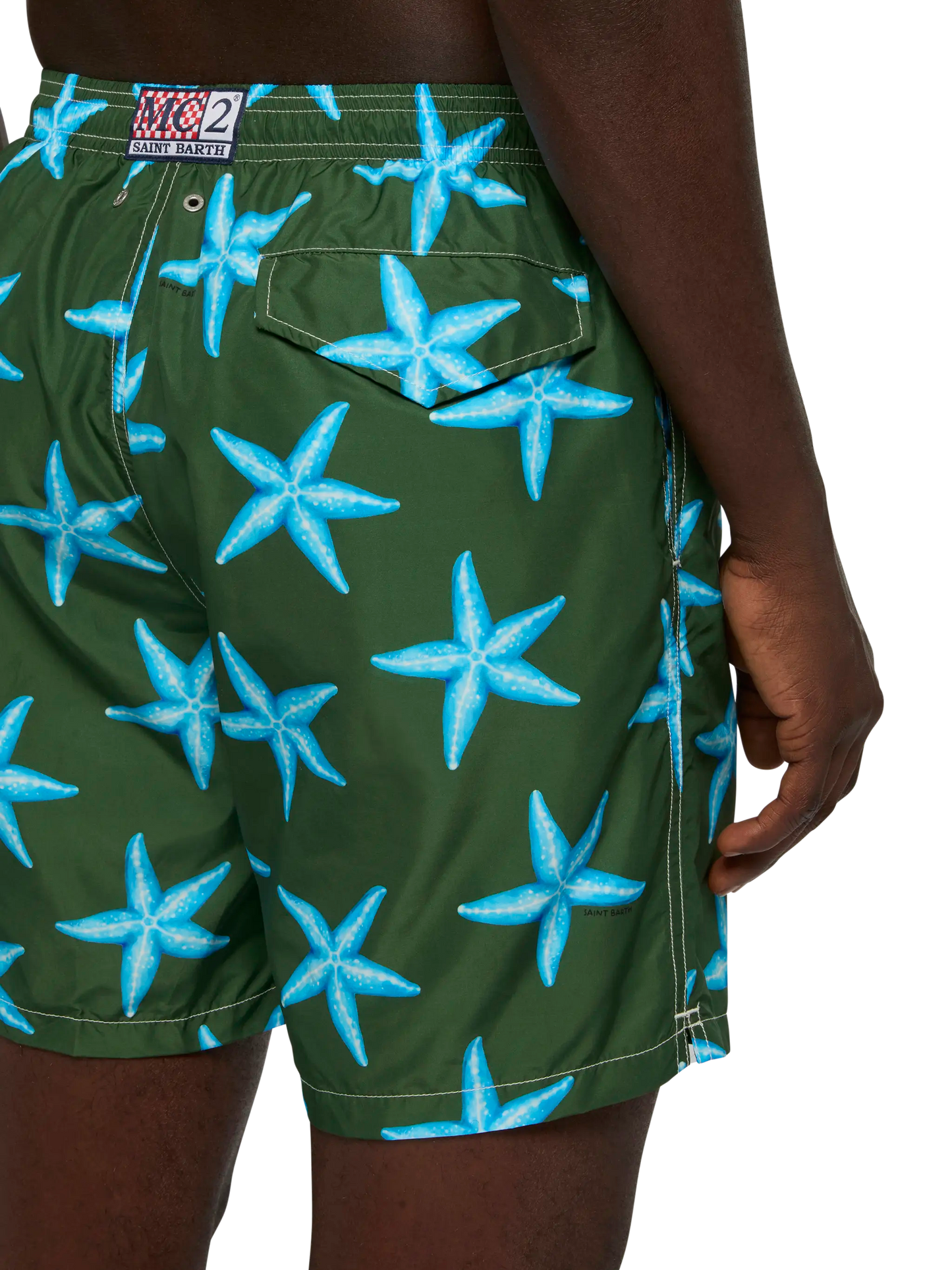 Lightweight fabric swim-shorts Lighting with starfish print - MC2 Saint Barth