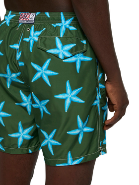 Lightweight fabric swim-shorts Lighting with starfish print - MC2 Saint Barth