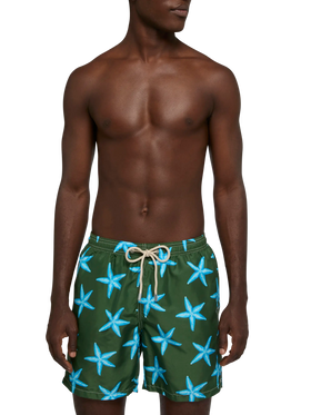 Lightweight fabric swim-shorts Lighting with starfish print - MC2 Saint Barth