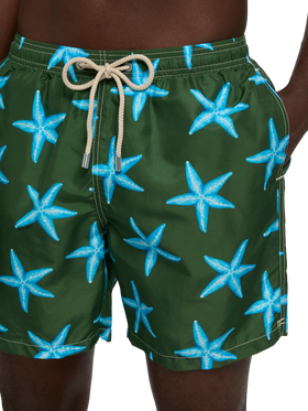 Lightweight fabric swim-shorts Lighting with starfish print - MC2 Saint Barth