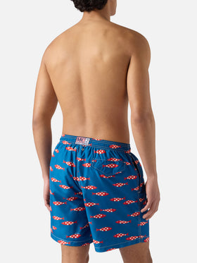 Short de bain Blue Lighting à imprimé sardines all-over 