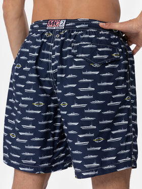 Herren-Badeshorts aus leichtem Stoff mit Magnum Marine-Print | MAGNUM MARINE SONDEREDITION