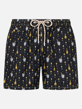 Man lightweight fabric swim-shorts Lighting Micro Fantasy with bollicine print - MC2 Saint Barth