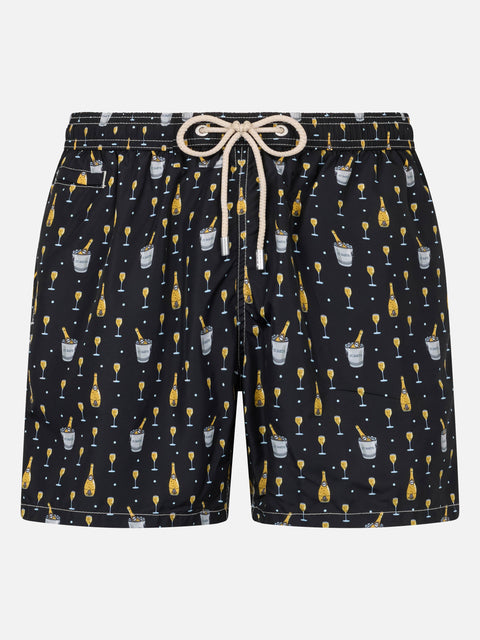 Man lightweight fabric swim-shorts Lighting Micro Fantasy with bollicine print - MC2 Saint Barth