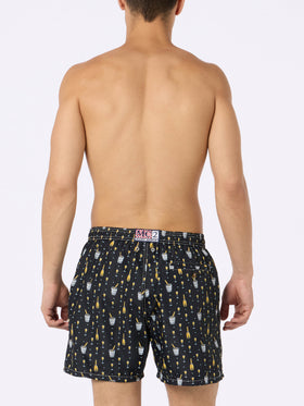 Man lightweight fabric swim-shorts Lighting Micro Fantasy with bollicine print - MC2 Saint Barth