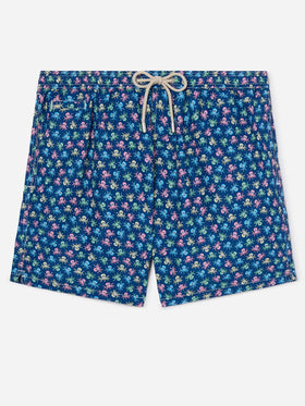 Lightweight fabric swim shorts Lighting with octopus print