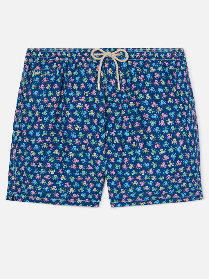 Navy Lighting Micro swim shorts with octopus all-over print