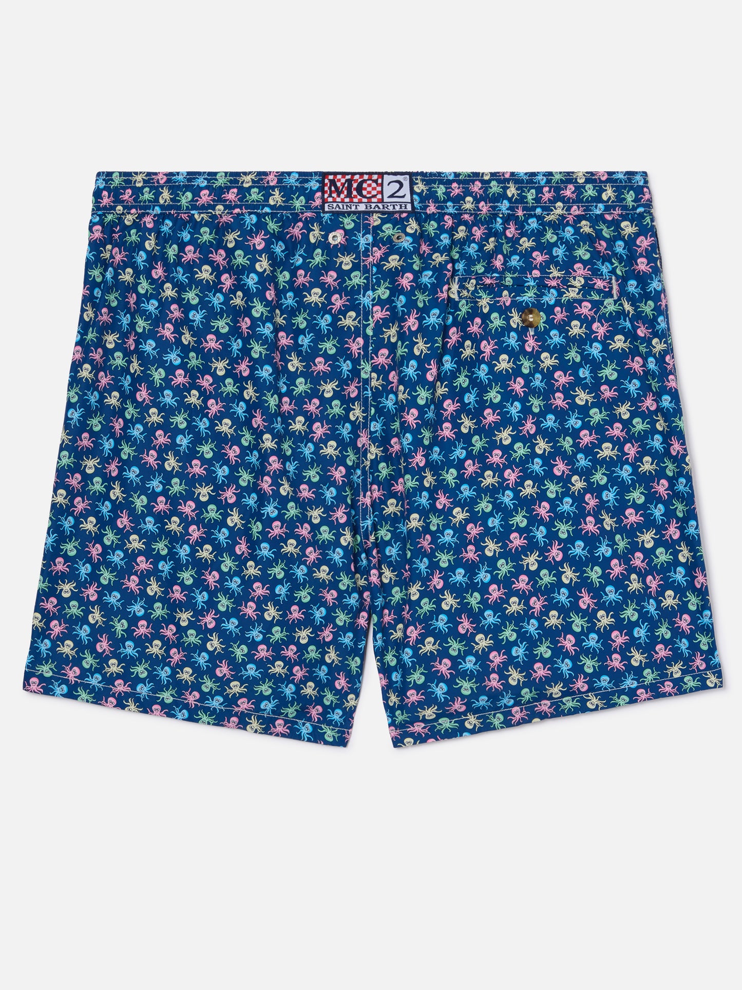 Lightweight fabric swim shorts Lighting with octopus print