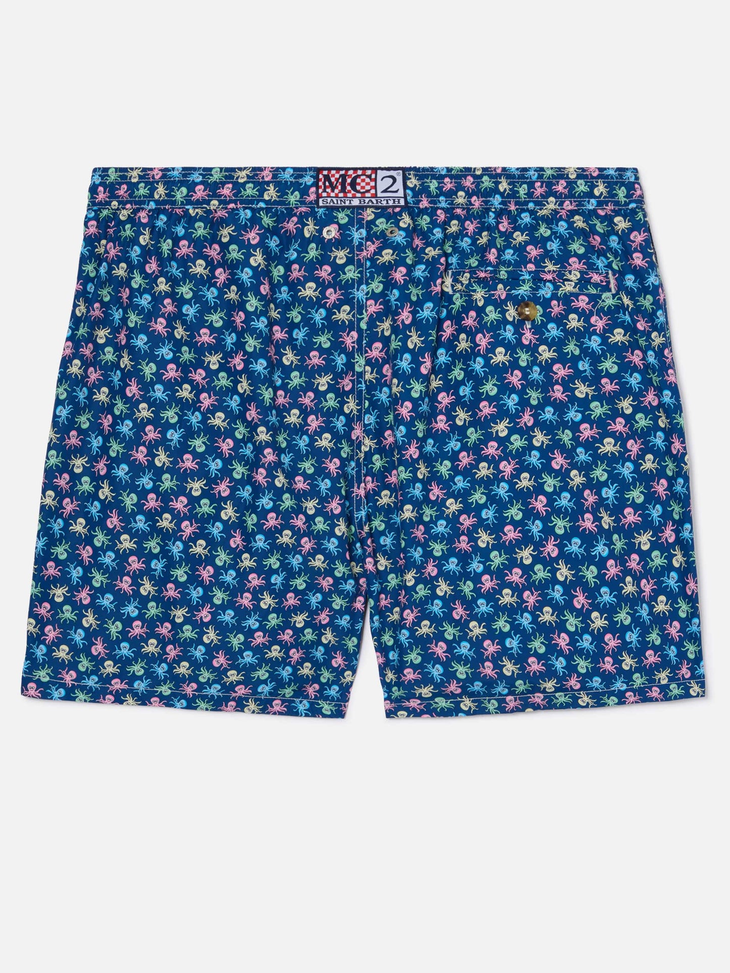 Bañador corto Micro Lighting Navy con estampado integral de pulpos 