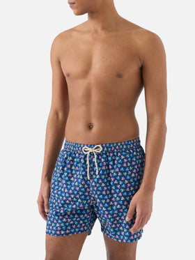Lightweight fabric swim shorts Lighting with octopus print