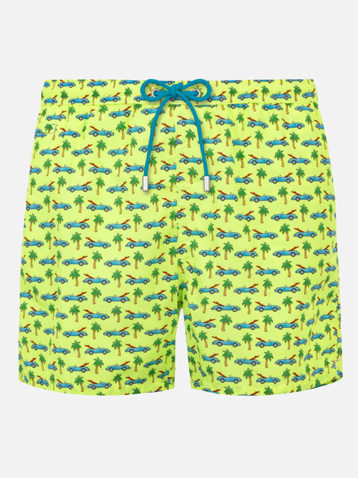 Man light fabric swim shorts with surfcar print - MC2 Saint Barth