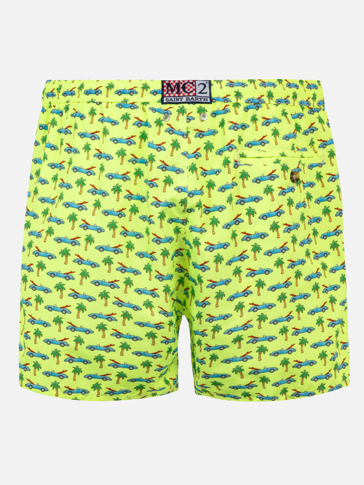 Man light fabric swim shorts with surfcar print - MC2 Saint Barth