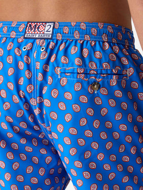 Leichte Badehose aus hellem Stoff mit Paisley-Muster